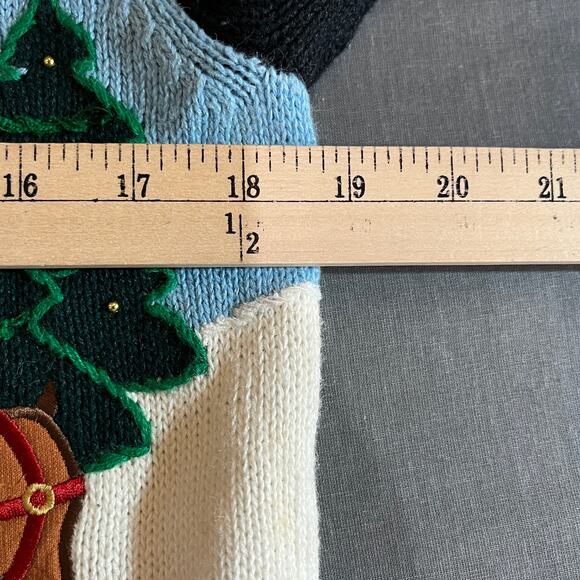 The Quacker Factory Cardigan Sweater Womens Size XS Blue Knit‎ Christmas Holiday - Picture 10 of 10